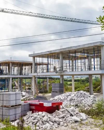 Construcción estructura hormigón urbanización casas