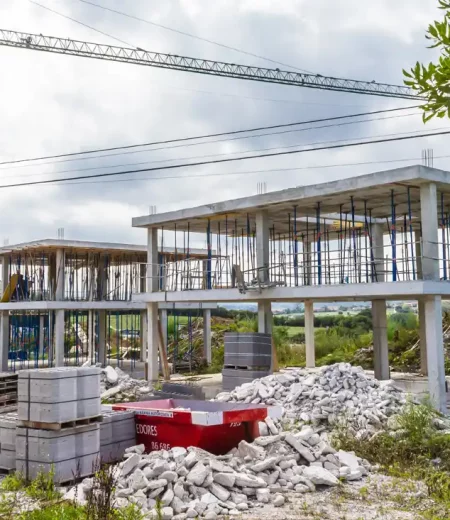 Construcción estructura hormigón urbanización casas